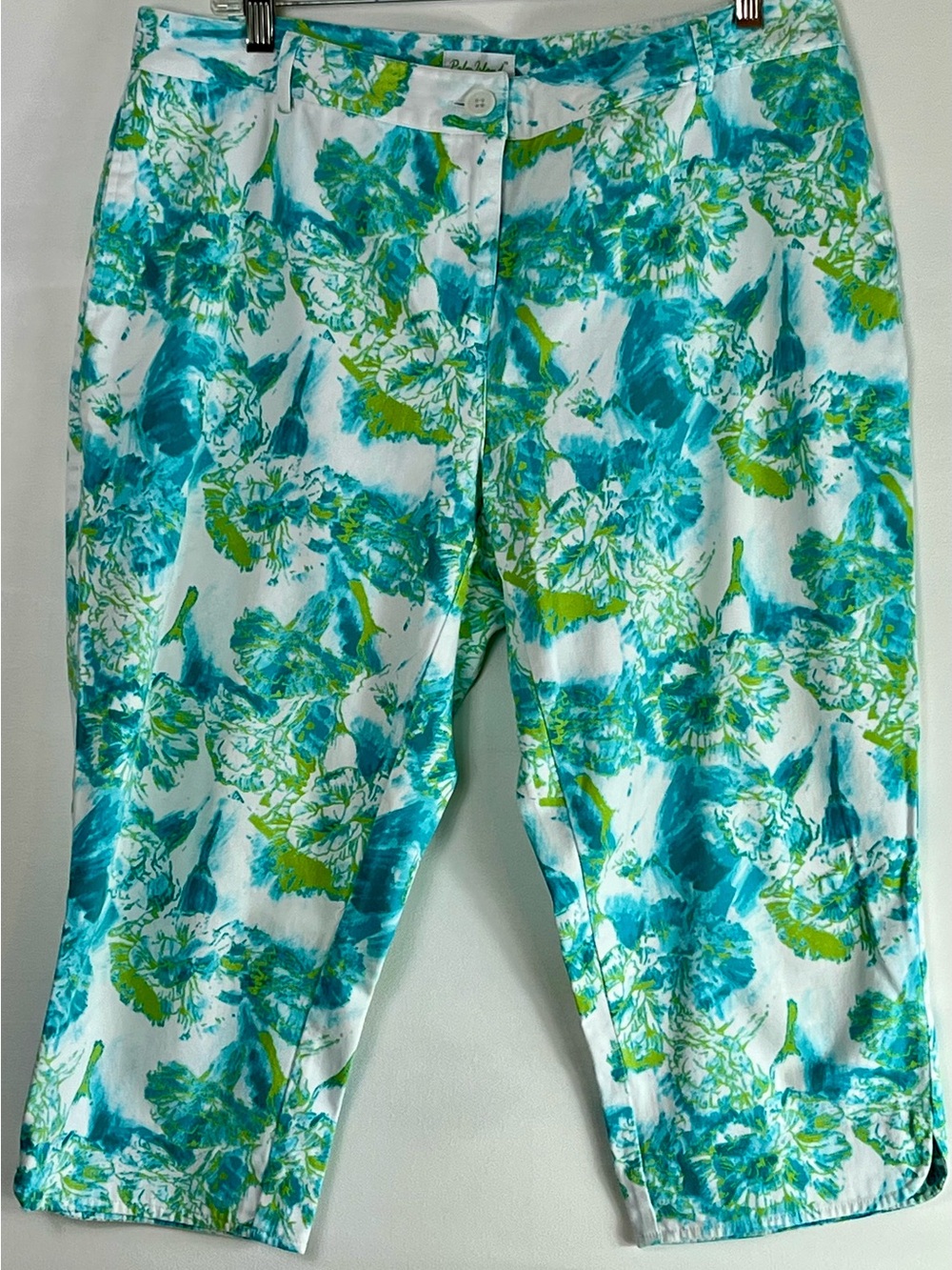 Palm Island Women’s Capri Pants Resort Wear Sz 14 Teal Blue Green READ